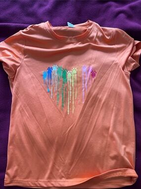 Girls' Coral Graphic Heart Tee
